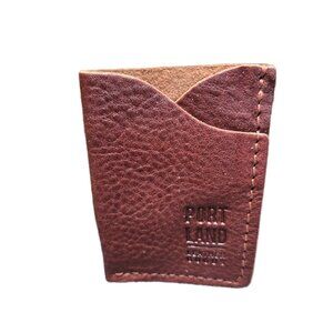 Portland Leather Goods Minimalist Card Case in Brown Pebbled Leather